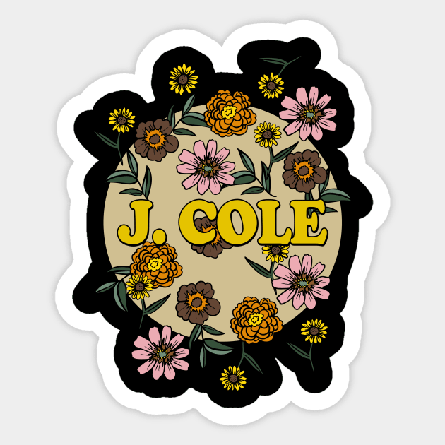 J. Cole Name Personalized Flower Retro Floral 80s 90s Name Style Sticker by Ancientdistant